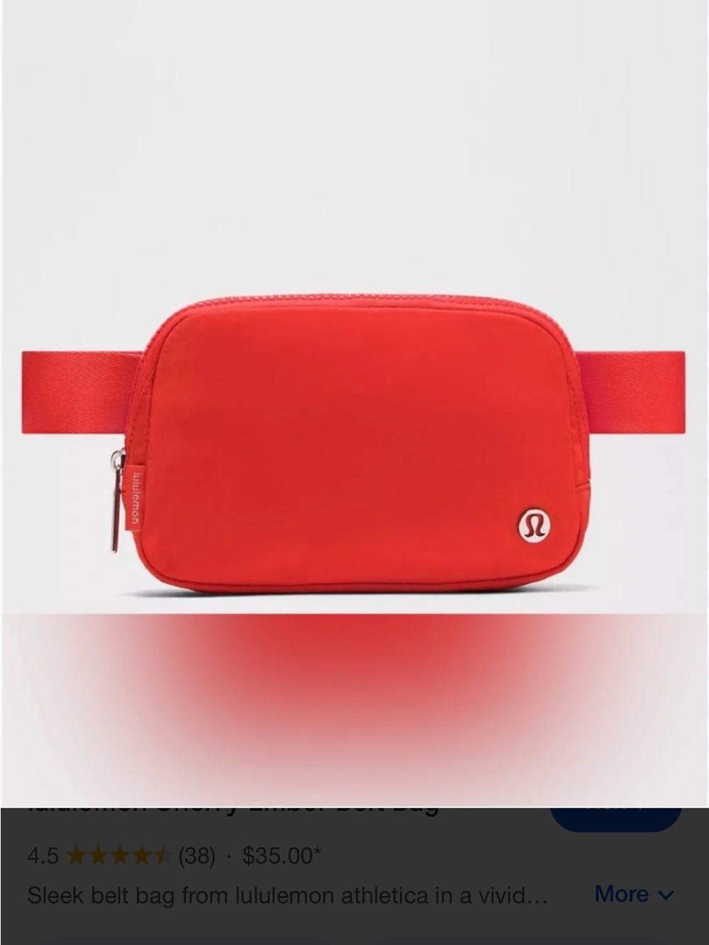 lululemon athletica cherry ember belt bag 1 l